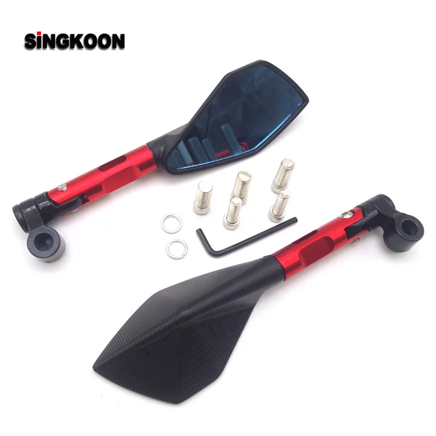 CNC алюминиевые зеркала заднего вида для мотоцикла голубое стекло боковое зеркало