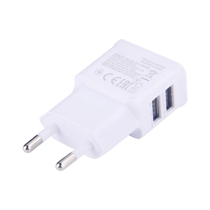 5V2.1A EU Plug 2 Dual USB зарядное устройство для Samsung S8 S9 S10 S6 S5 S4 S3 J3 J5 J7 Prime адаптер питания