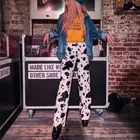 Новое поступление, осенние женские повседневные длинные брюки BKLD с высокой талией, 2018, модные прямые брюки с принтом коровы, длинные брюки для бега