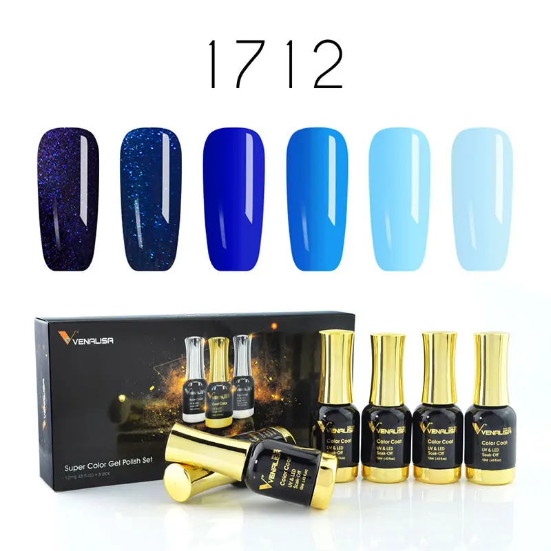 1712 6 colors Venalisa, Заводская поставка,, 111 цветов, 12 мл, дизайн ногтей, замочить от УФ, зеркальный Гель-лак для ногтей, Гель-лак, Набор лаков - Цвет: 1712 6 colors