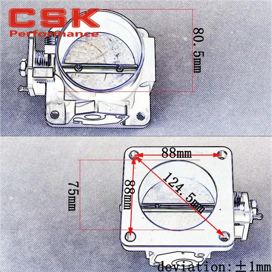 Производительность заготовки 75 мм дроссельной заслонки для 86 93 Ford Mustang GT Cobra LX 5 0