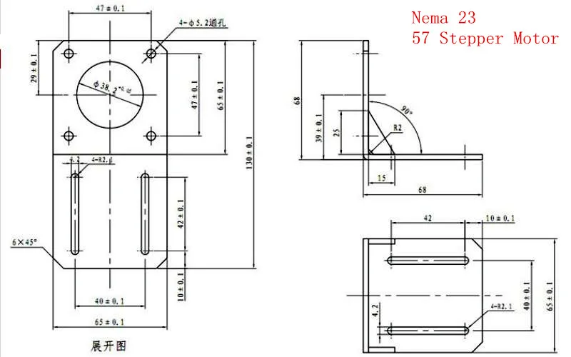 NEMA 17 23 L кронштейн тактовый шаговый двигатель для ЧПУ машины 3d принтер |