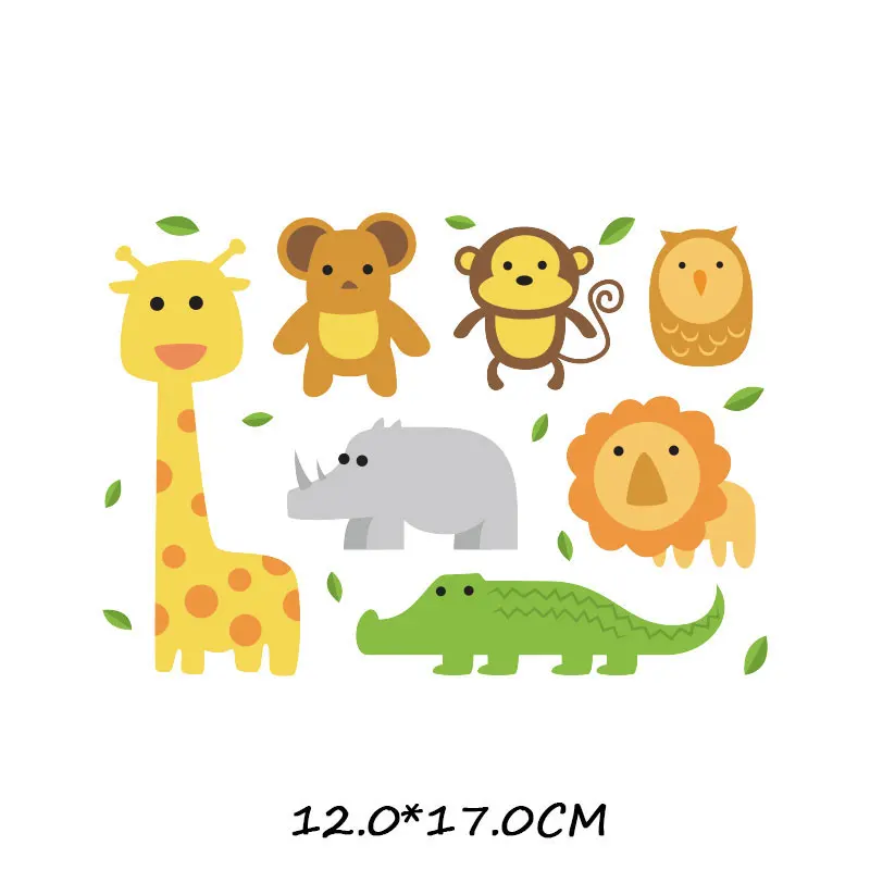 872 Набор патчей с изображением животных из мультфильмов, милые патчи с изображением единорога, кошки, совы, собаки, цветов для детей, одежда для девочек, футболка, сделай сам, термопресс - Цвет: 872