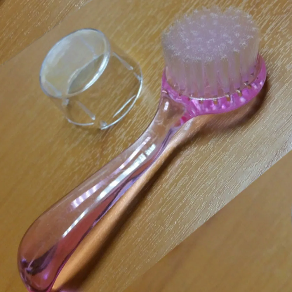 1 шт. розовая Профессиональная щетка для мытья ногтей очистки от пыли с колпачком