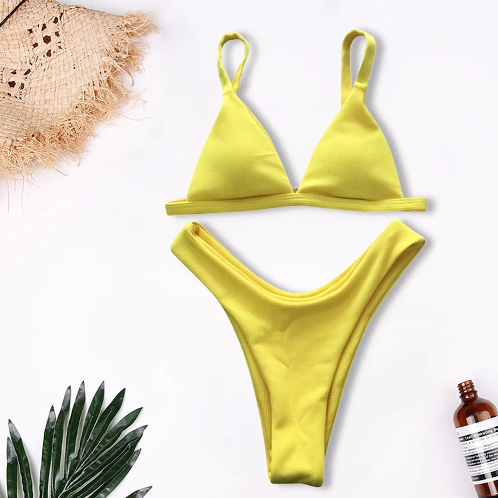 Maillot De Bain Femme 2020 Biquinis сексуальное бикини чистый цвет камзол пляжный купальный