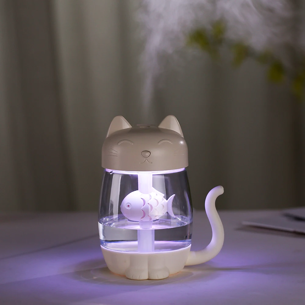 

Car Humidifier Ultrasonic Cool-Mist Adorable Pet Mini Humidifier With LED Light Mini USB Fan Automatic Shut Off for Yoga Office