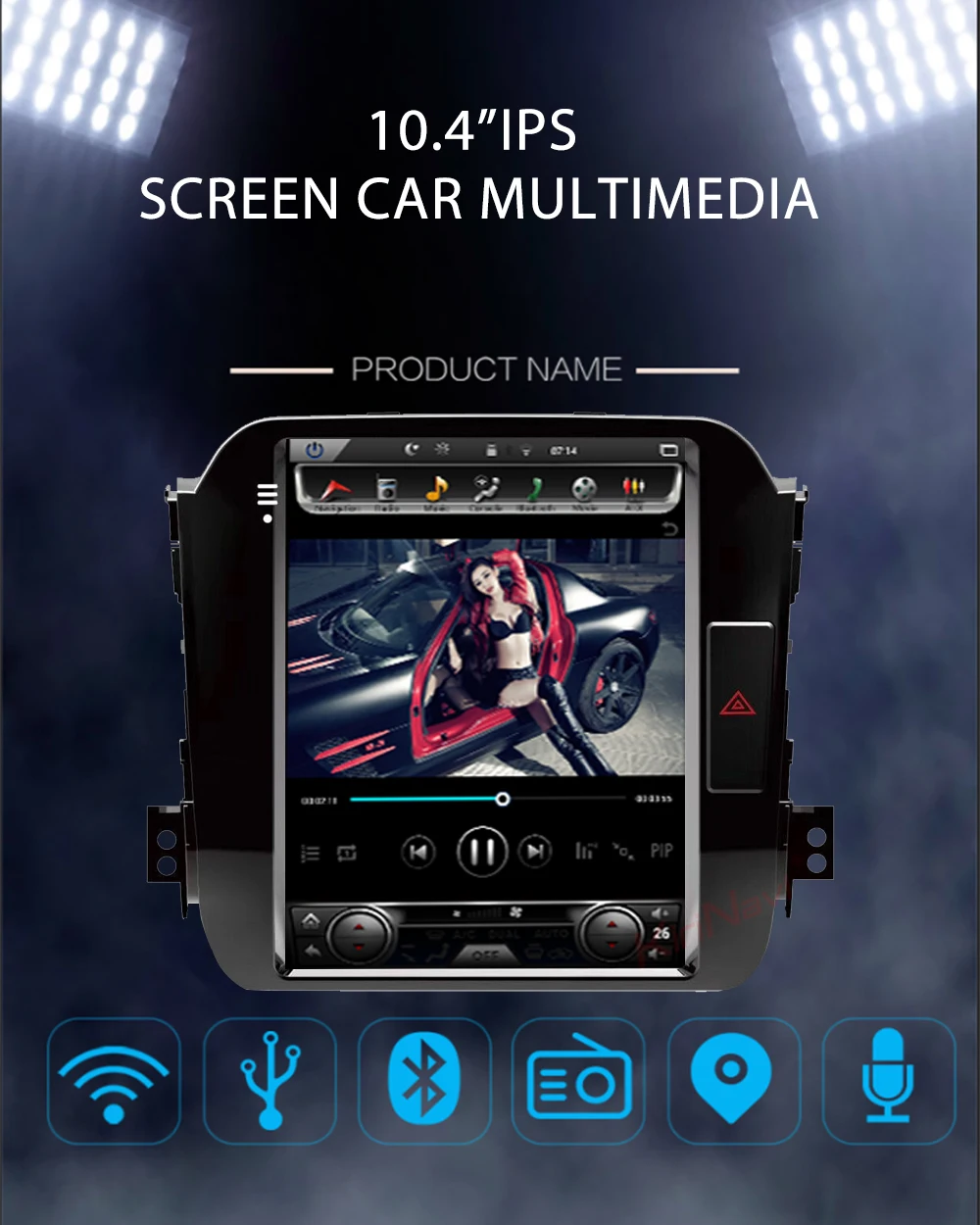 KiriNavi вертикальный экран Tesla style 10,4 дюймов Android 8,1 Автомобильный gps навигатор 4+ 64G плеер для Kia Sportage автомобильный Радио 2010