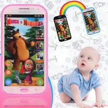 Английская/Русская песня детский телефон игрушка симулятор музыкальный телефон сенсорный экран детская электронная обучающая игрушка