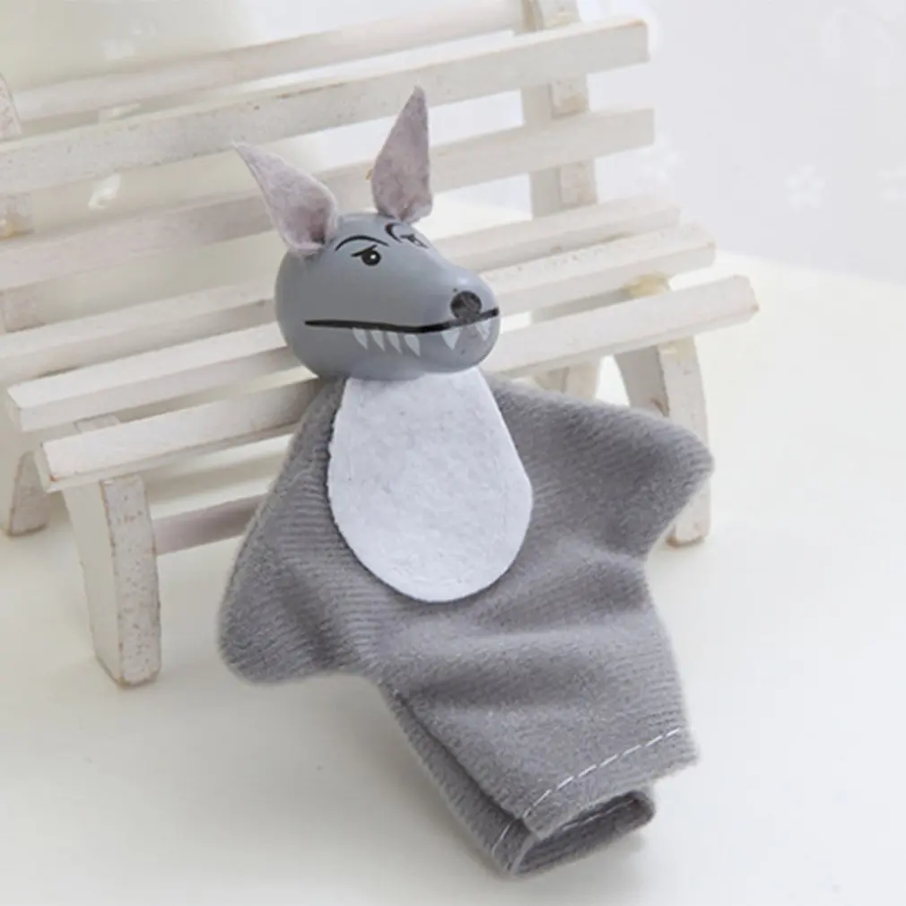 Милые Мультяшные животные плюшевые игрушки на пальцы набор животных пальчиковые