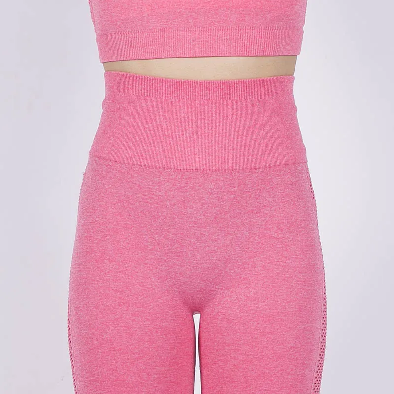 NS-6034 Pink Pants Kaminsky, женские сексуальные Безшовные Футболки с длинным рукавом, обтягивающие топы для фитнеса, женские футболки с круглым вырезом, однотонные трикотажные женские топы - Цвет: NS-6034 Pink Pants