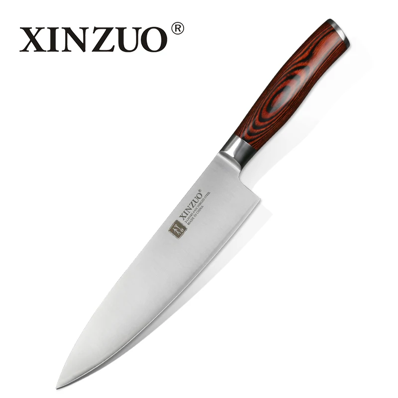 XINZUO " нож шеф-повара DIN 1,4116 из нержавеющей стали, немецкие кухонные ножи, резка-пилинг, нож для овощей, ручка из черного дерева, Подарочный чехол - Цвет: YA-BX-Chef Knife
