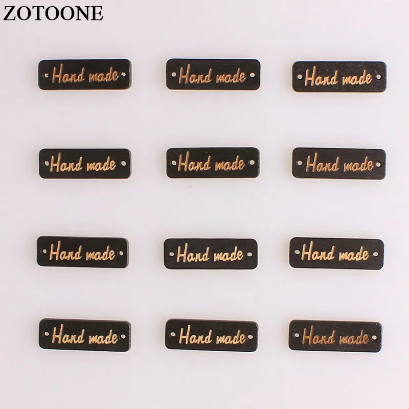 Черная прямоугольная деревянная кнопка ручной работы ZOTOONE аксессуары для одежды