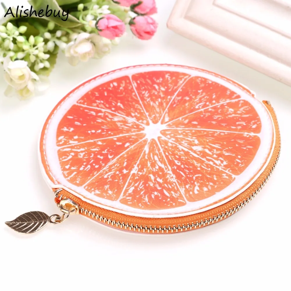 Новый маленький апельсин с узором Кошелек для монет милый детский кошелек