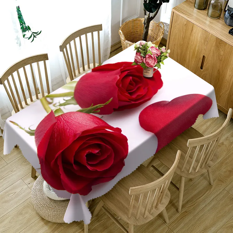 Красная Европейская функциональная скатерть roseTablecloth для пикника вечерние 3D