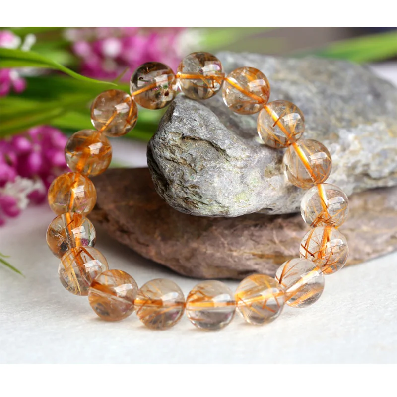 Оптовая продажа со скидкой Бусины Из Натурального золота и меди Рутиловый Кварц