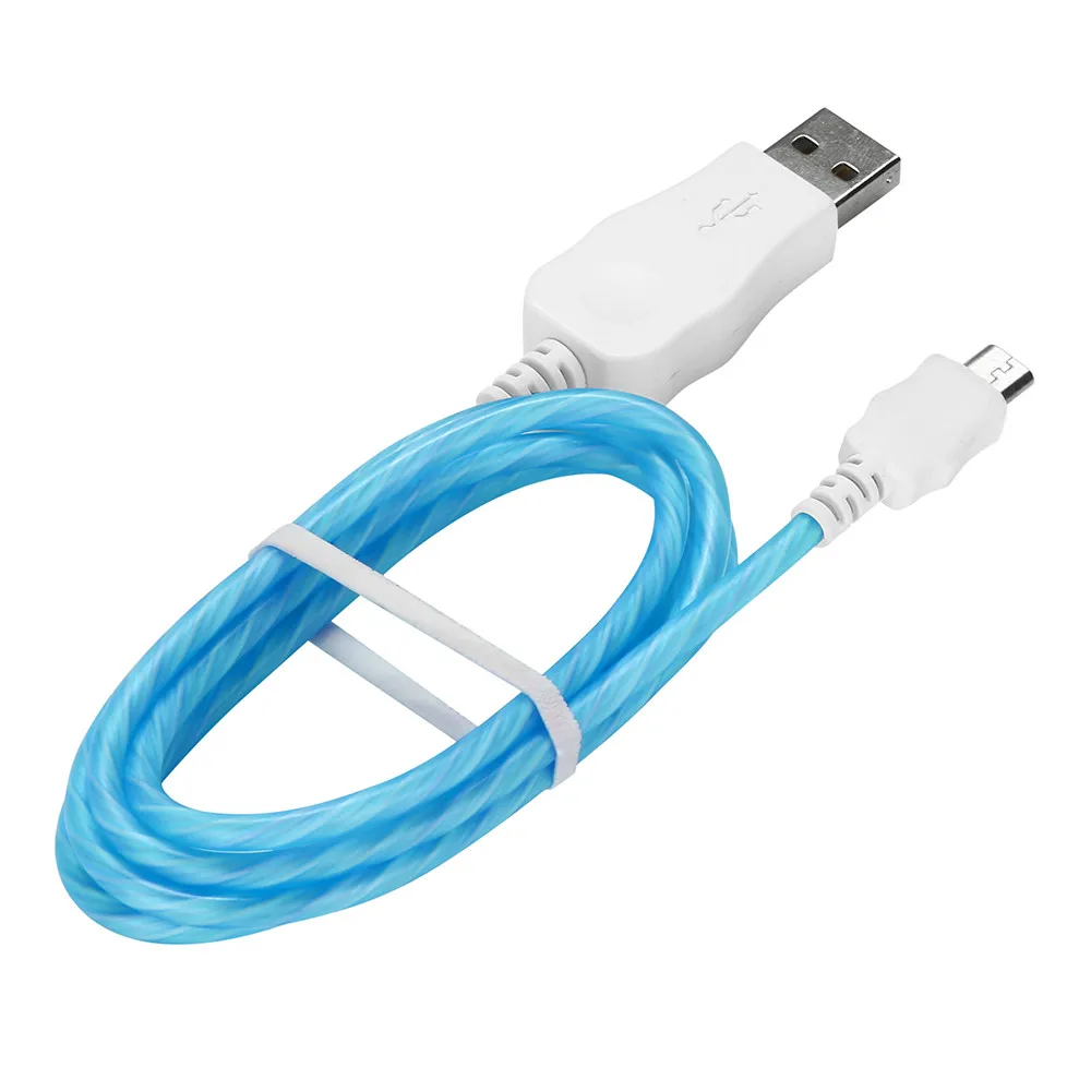 1 м Видимый течёт Mircro USB/type-C умный зарядный кабель для освещения данных светодиодный провод светящийся плоский зарядный кабель# SYS