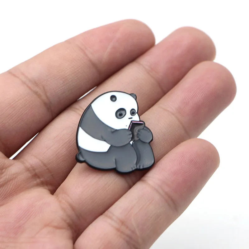 P2191 Dongmanli мультфильм ювелирные изделия Мы Голые Медведи Милый гризли панда лед медведь металлические эмалированные булавки и броши значок