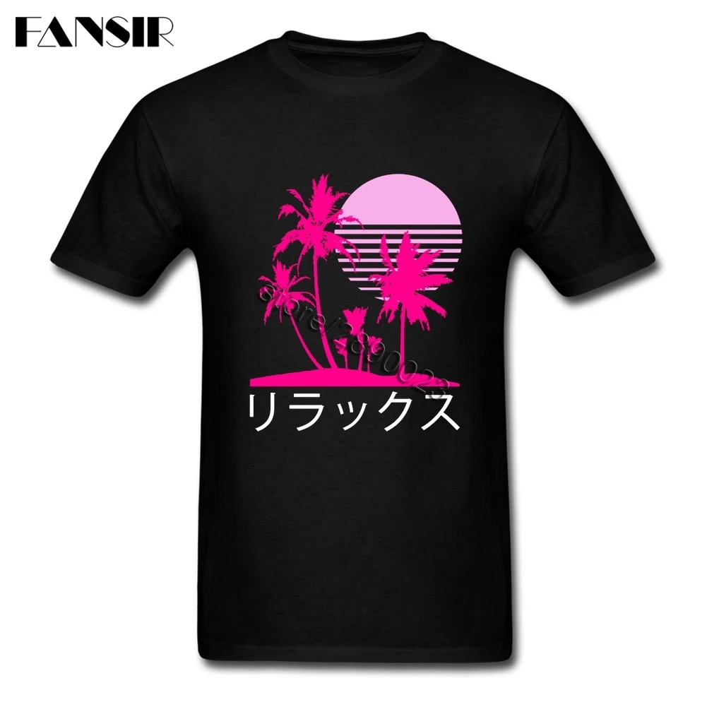 Классический Для Мужчин's футболки эстетика Vaporwave Изделие из хлопка с короткими