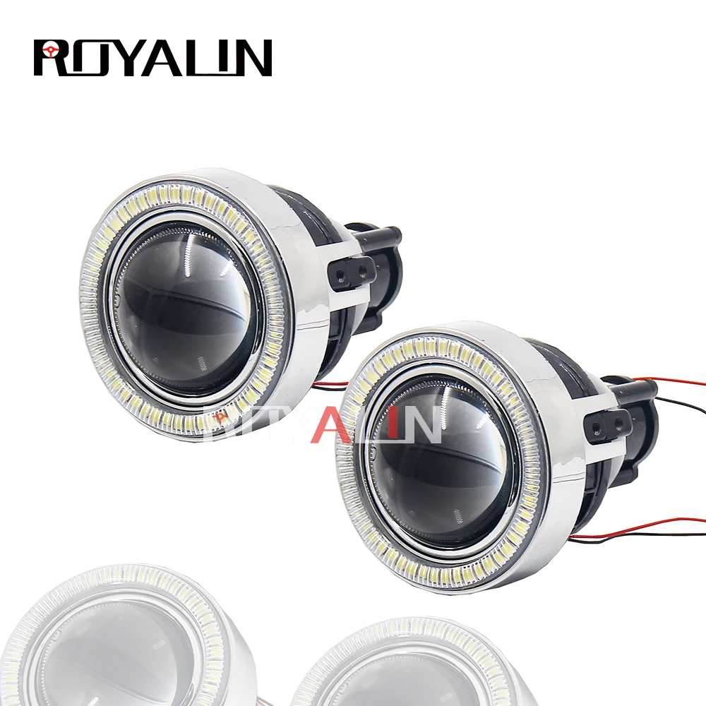 ROYALIN Ангельские глазки туман оптические линзы H11 спрятанный проектор bixenon