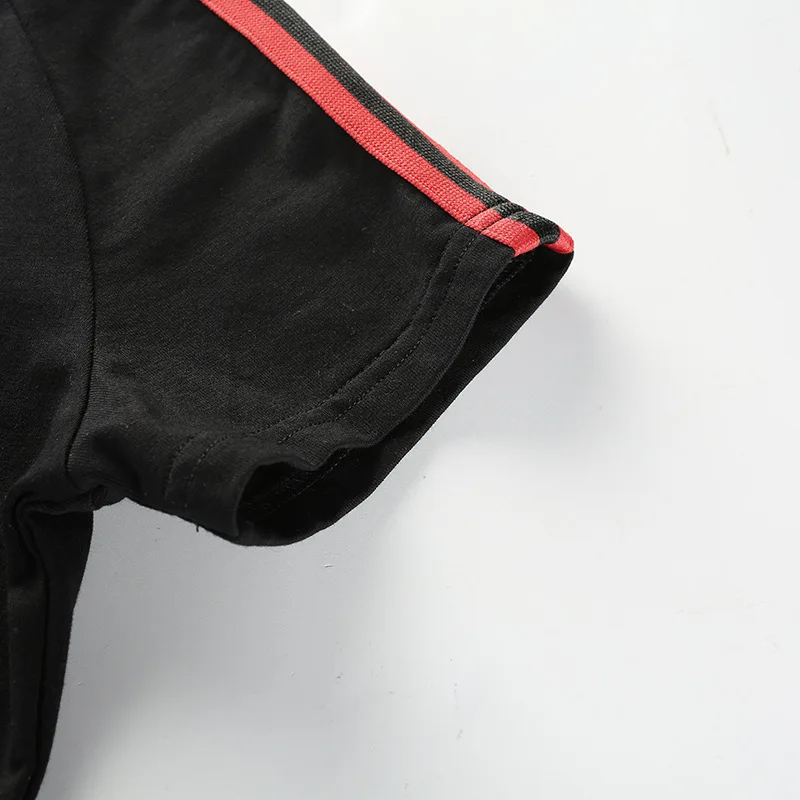 Повседневное женские короткие-Футболка с рукавами пикантные пупка груди грудь