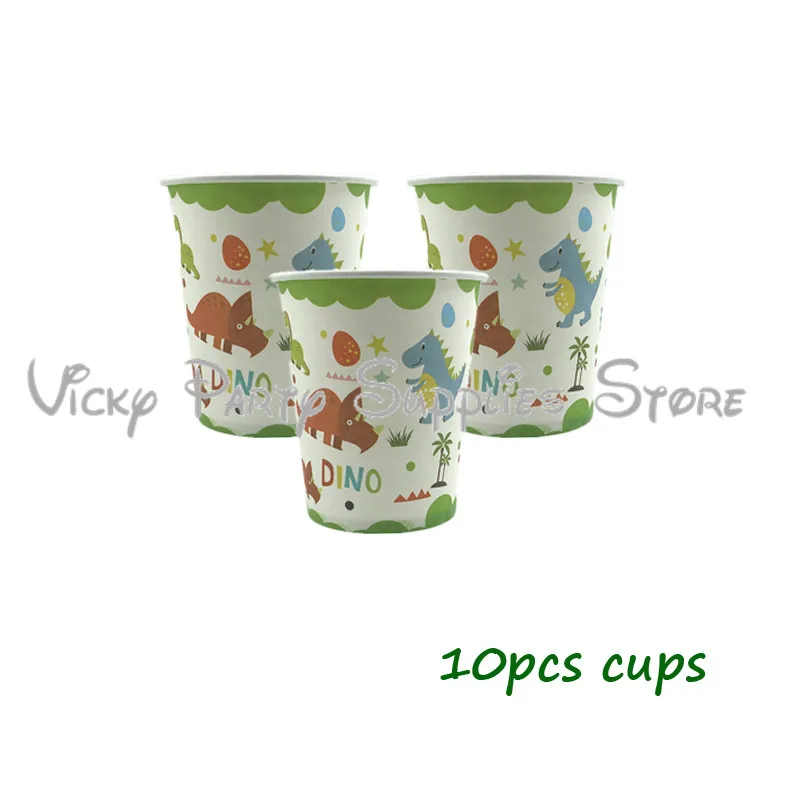 116pcs/lot Cartoon Dinosaur Theme Disposable Tableware Set Birthday Party Flags Decorations Baby Shower Supplies | Дом и сад