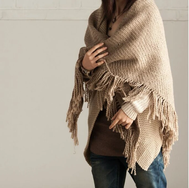 Женский зимний брендовый шарф из Пашмина треугольный шерстяной с искусственными