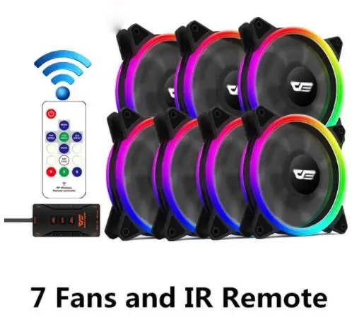 7 fancontrollerlight Aigo darkFlash DR12-Pro чехол вентилятор Aura Sync кулер вентилятор RGB регулируемый светодиодный 120 мм тихий удаленный компьютер кулер охлаждающий чехол для процессора вентилятор - Цвет лезвия: 7 fancontrollerlight