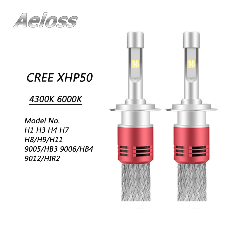 Безвентиляторсветодиодный автомобильная светодиодная лампа H7 80 вт 4300 лм XHP50