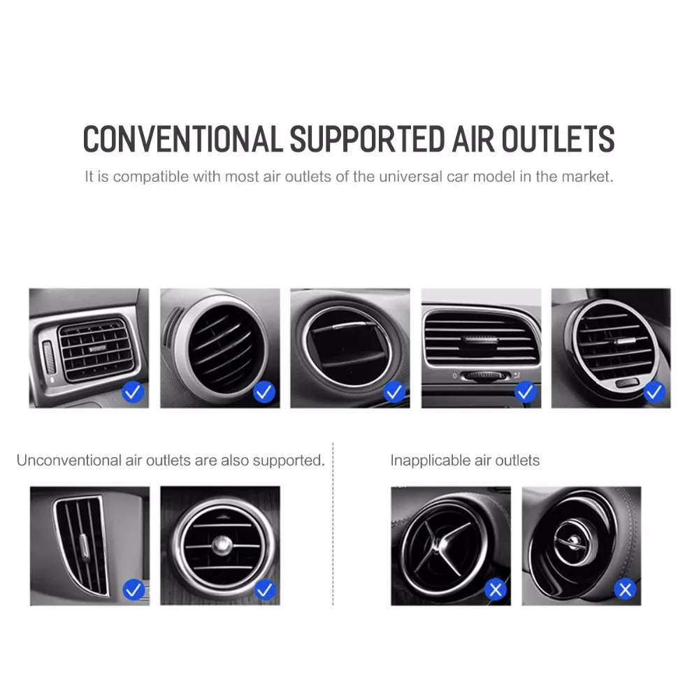 Автомобильный держатель для телефона ROCK для iPhone X XS MAX Gravity Air Vent, держатель для телефона в автомобиле, держатель для мобильного телефона, подставка для samsung