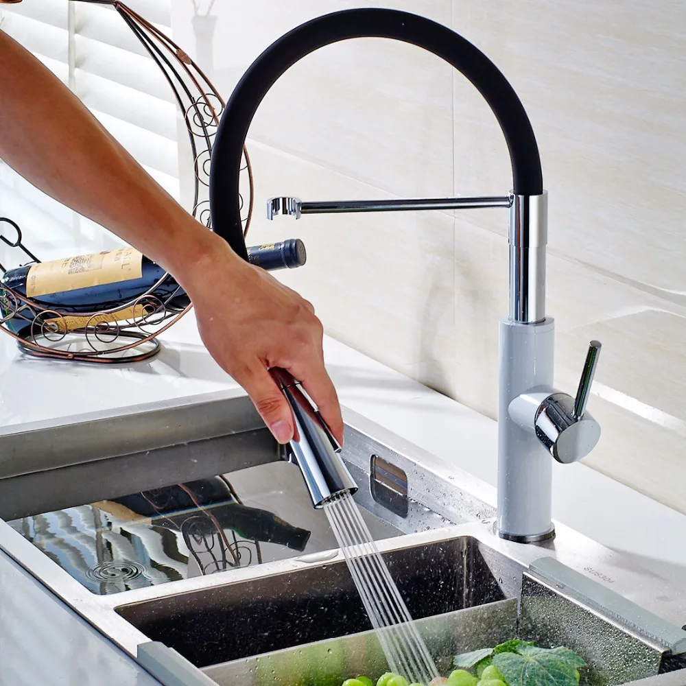 Кран MTTUZK для кухонной раковины черный и белый латунный кран крепления на