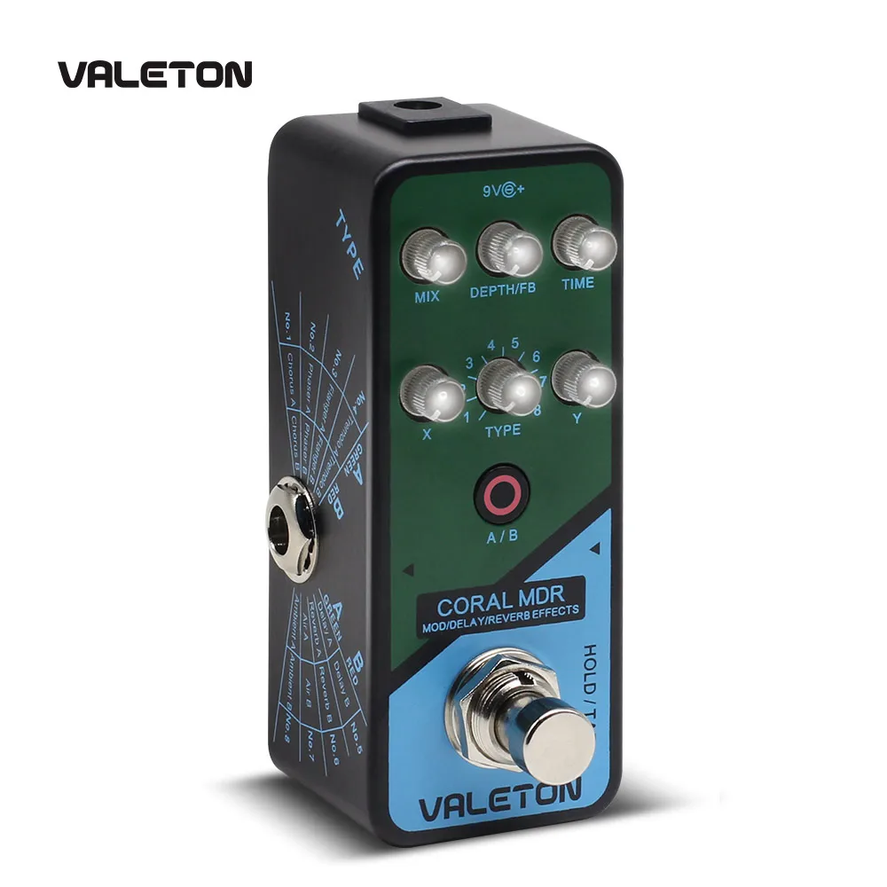 Valeton многофункциональная педаль для гитары Coral MDR of Reverb задержка хора Phaser Vibrato Tremolo