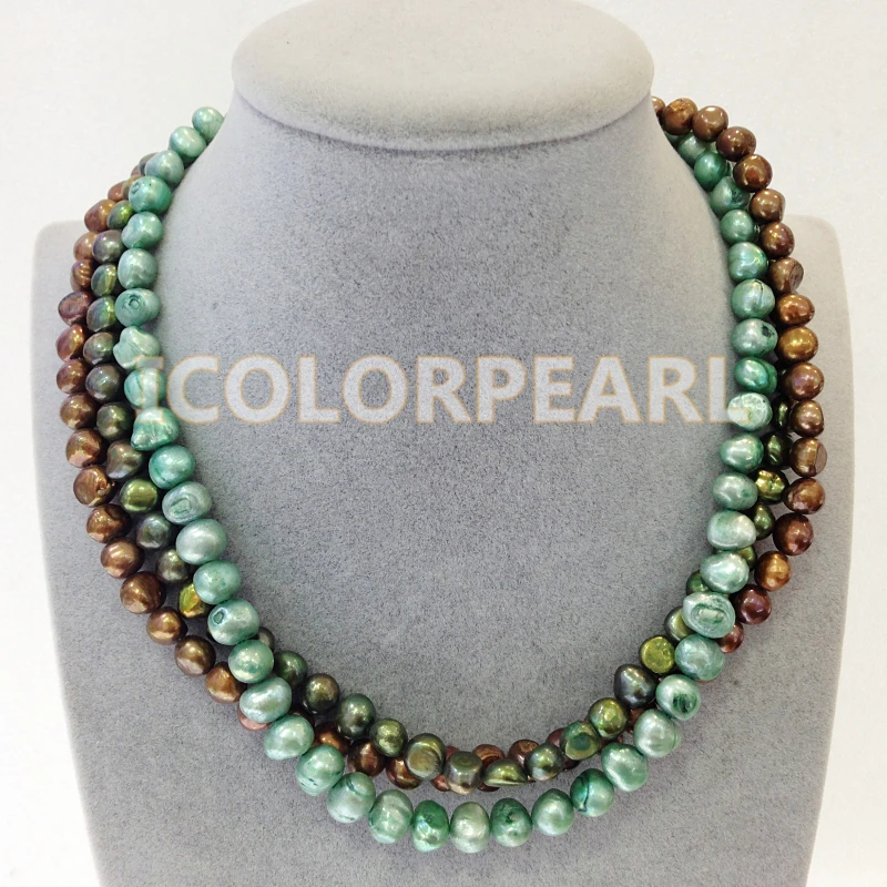 Ожерелье WEICOLOR Круглый разных цветов из натурального пресноводного перца 7-8 мм |
