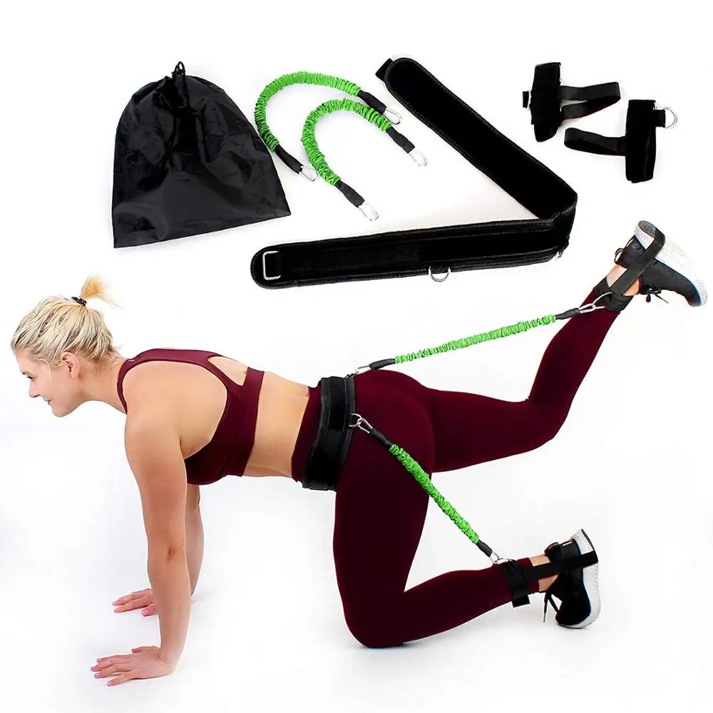 30LB Green Резистивные ленты для ног Butt Lifter Твердые идеальные бикини попа поезд вертикальные Спортсмены Фитнес тренажерный зал прыжок гибкость тяните веревку - Цвет: 30LB Green