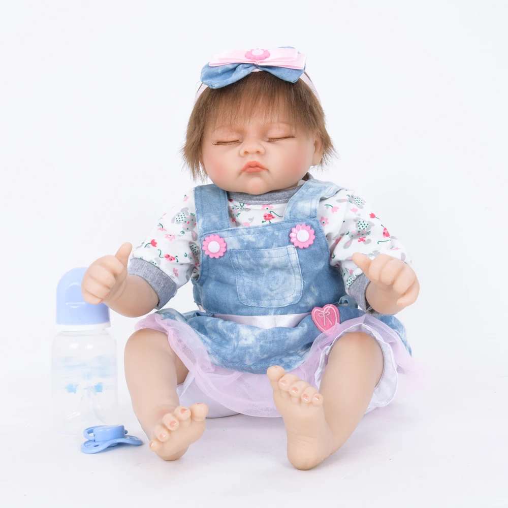55 см настоящая ткань тело девочка Reborn Baby 22 дюйма силиконовые куклы реалистичные