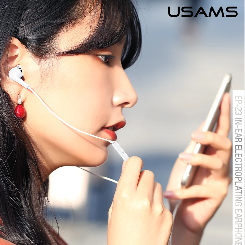 USAMS EP23 наушники-вкладыши модные наушники бас для телефона высокое качество Xiaomi -