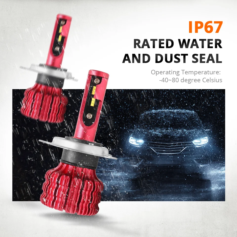Partol светодиодный H4 H7 H11 H1 H3 9005 9006 чипы ZES Противотуманные фары с радиатором фар 60 W