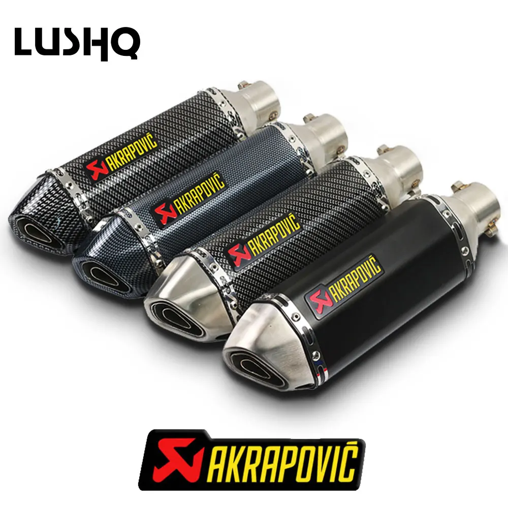 Универсальный akrapovic мотоциклетный глушитель без шнуровки 51 мм для honda cb 500 suzuki rmz 450 ktm 690 suzuki dl 650 yamaha fz8
