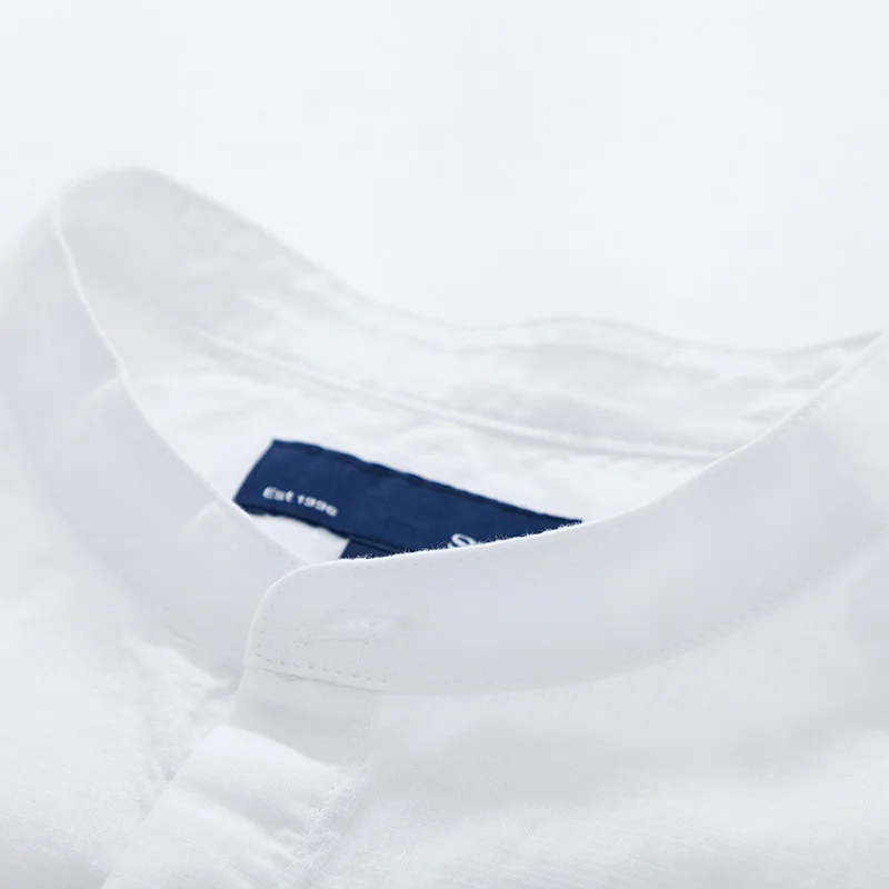 SEMIR рубашка без воротника мужская с коротким рукавом 100% хлопок мужские