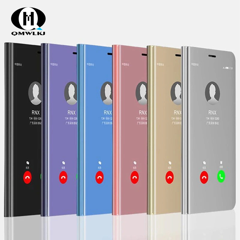 Роскошное умное зеркало с откидной крышкой кожаный чехол для Huawei Mate 8 9 10 P20 P30 Pro Lite