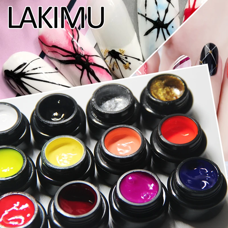 УФ Гель лак LAKIMU 5 мл для дизайна ногтей окрашенная пластиковая живопись