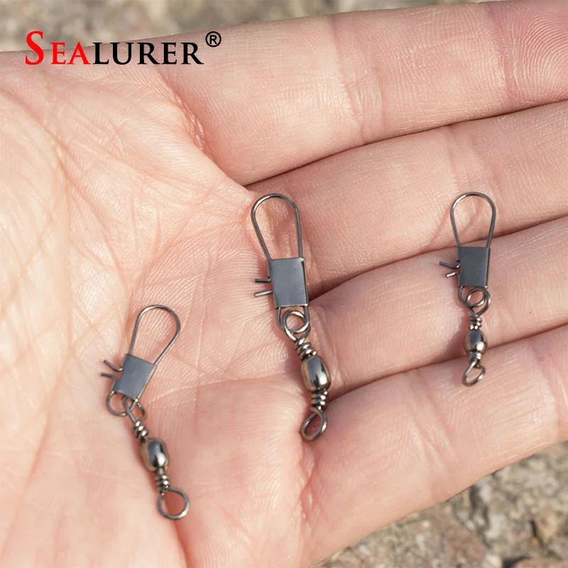 20pcs Connector Lure Seamline Character Ring Stainless Steel Fishing Supplies Small Accessories Barrel Swivel with Interlock | Спорт и