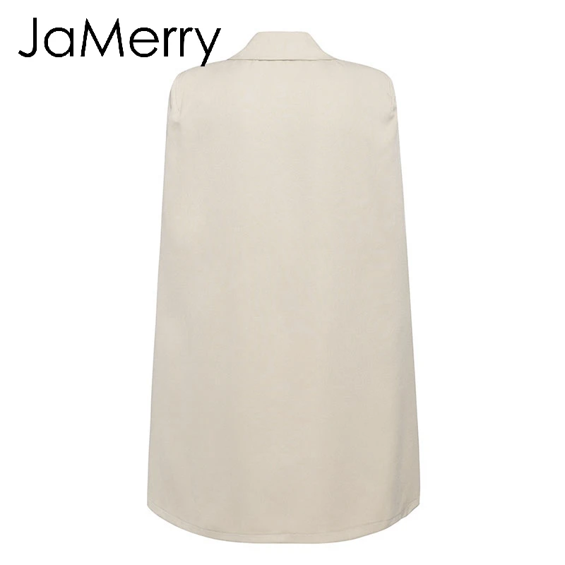 JaMerry, винтажный плащ, Блейзер, женское платье, для офиса, для леди, для работы, шаль, без рукавов, платье, женское, однотонное, для знаменитостей, для вечеринки, vestido