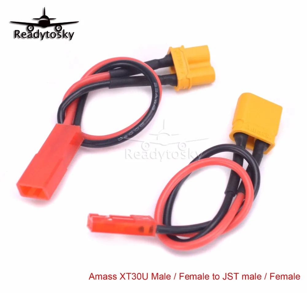 Разъем Amass XT30U XT30 штекер/гнездо для JST силиконовый провод 22AWG кабель RC хобби