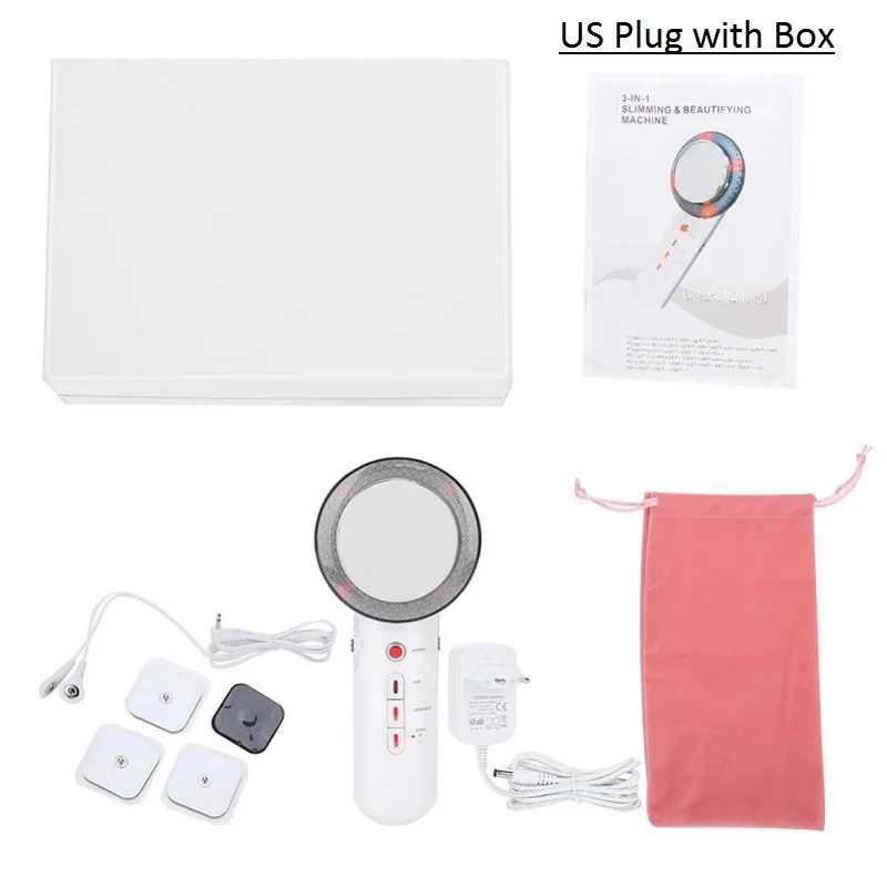 US Plug with Box Ультразвуковая кавитация, жиросжигатель массажер для похудения тела ультразвуковая электронная система контроля потери веса Инфракрасный Комплект терапевтическое устройство дропшиппинг - Цвет: US Plug with Box