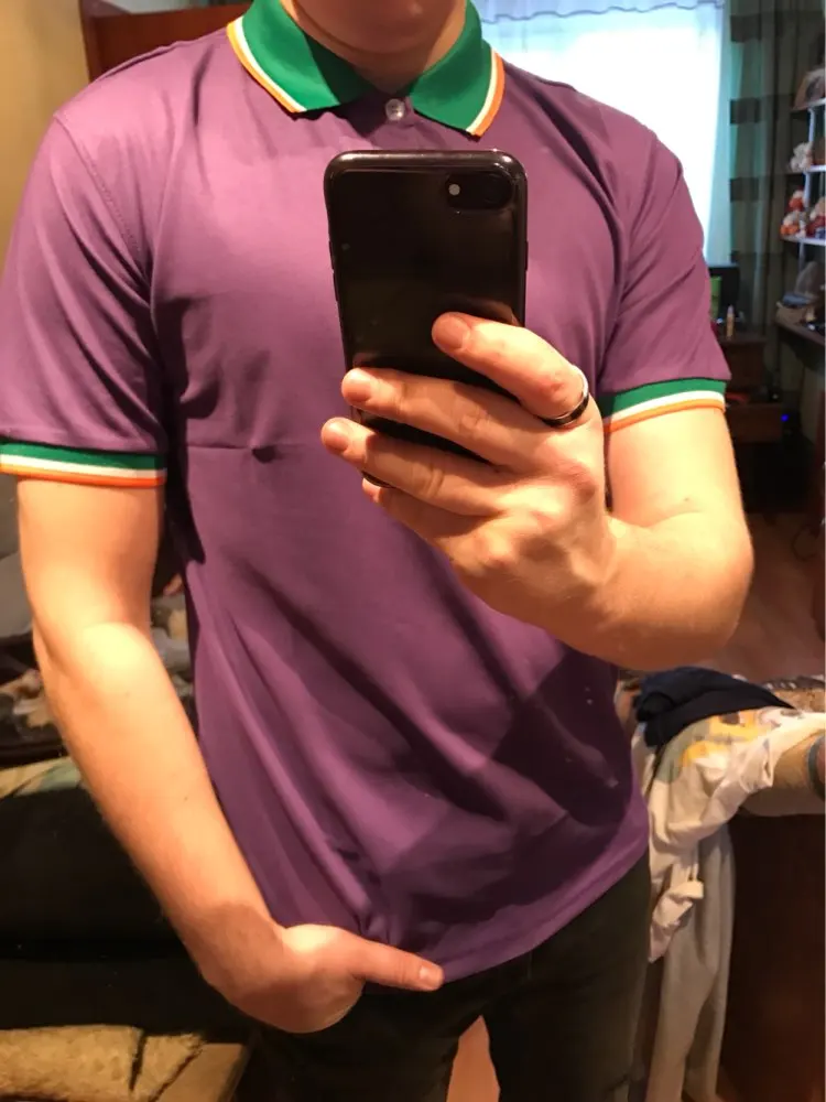 Марка Синий Поло Мужчины С Коротким Рукавом 2017 Мужская Летняя Мода сплошной Цвет