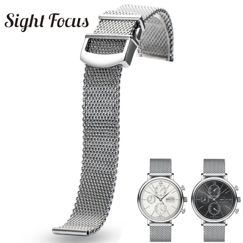 Ремешок для часов Milanese Mesh из нержавеющей стали 20 мм 22 IWC Portofino IW356501 356505 сменный