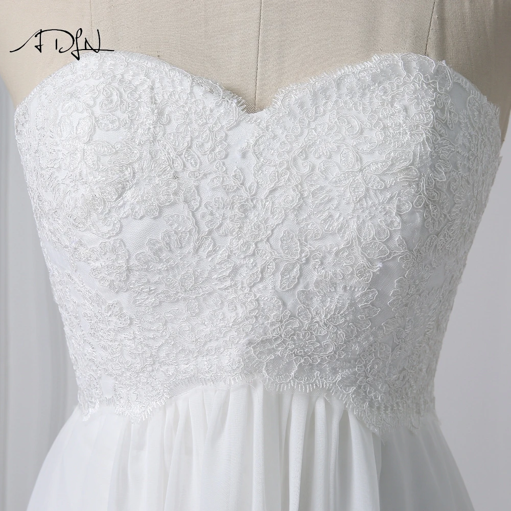 Простое шифоновое свадебное платье ADLN в стиле ампир реальные фотографии Милое