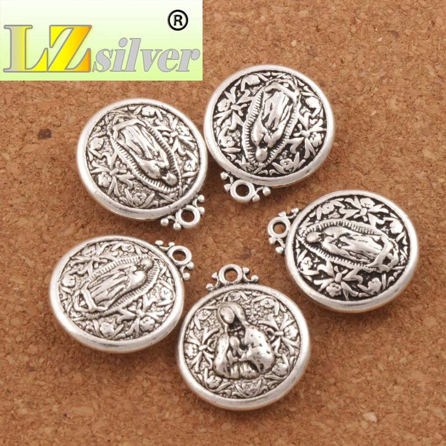 

Virgin Mary Charm Beads 24pcs zinc alloy Pendants Retro Accessories Party Gifts L1788 24x20.5mm