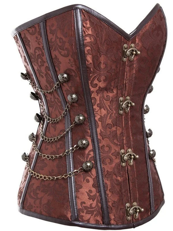Женский спиральный стальной Готический Бюстье с пластинками в стиле стимпанк