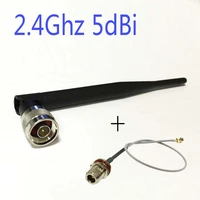 2 4ghz 5dbi omni wifi antenna with n male n female bulkhead to ufl ipx cable 15cm for wifi router